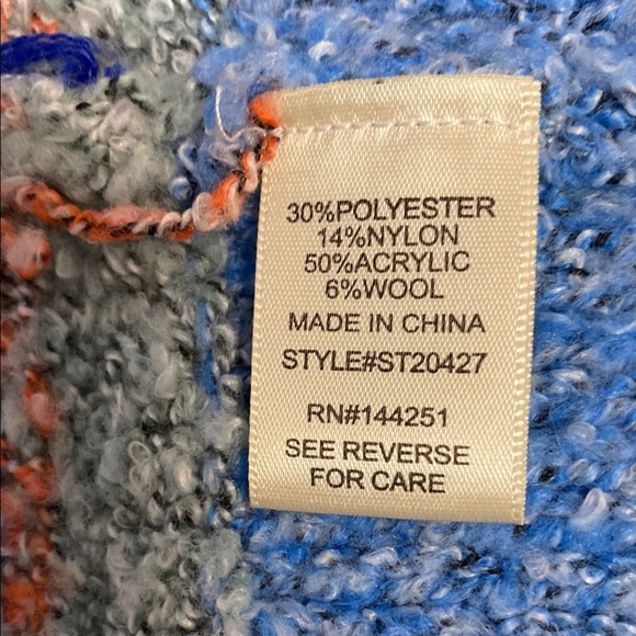 Women's Sincerely Jules Cardigan Medium Multicolor Boho Striped Open Sweater - Picture 8 of 9